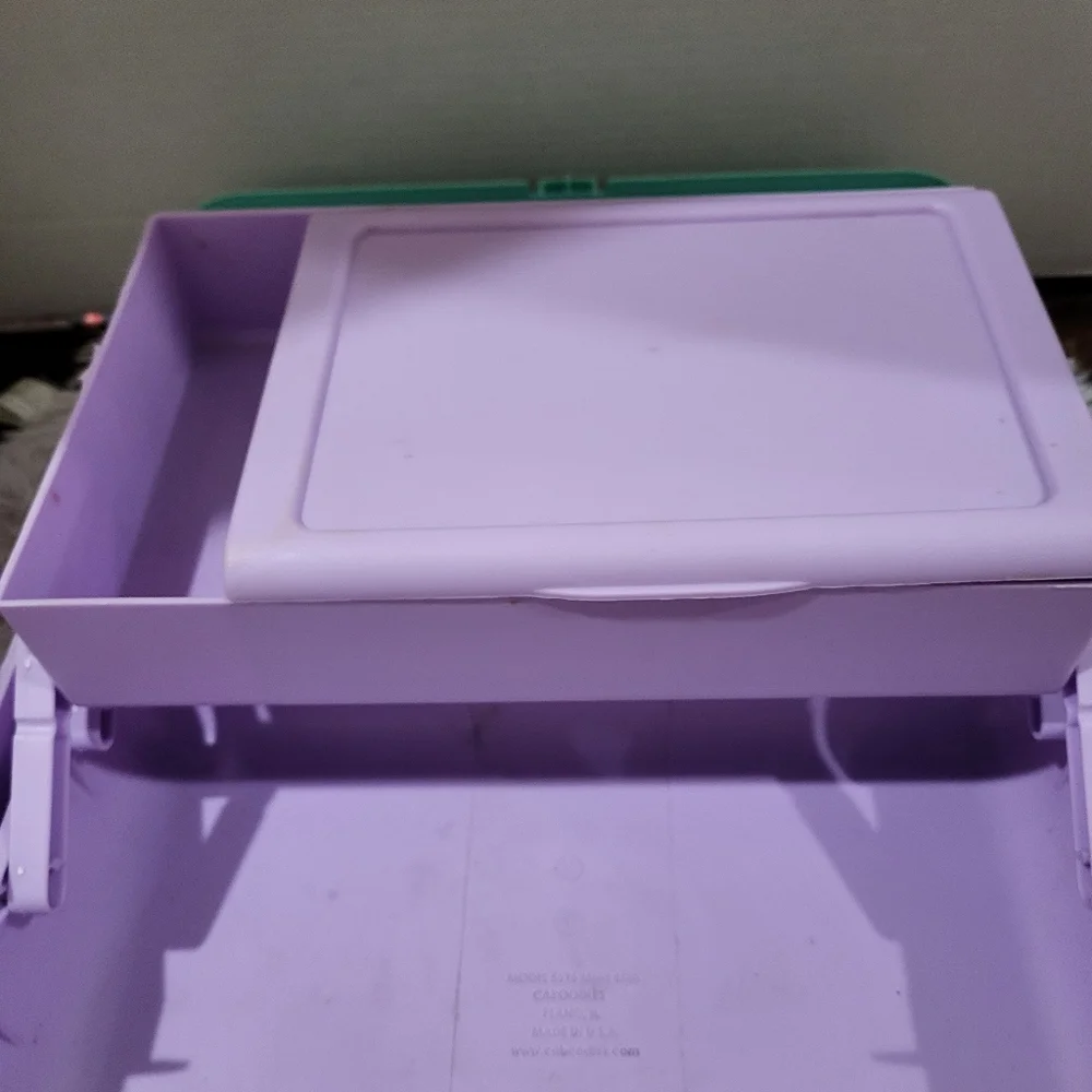 Vintage 90’s Caboodles of California Teal & Purple Makeup Box Case